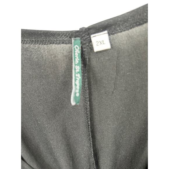 Cherie St Tropez 2X Black Empire Waist Beach Coverup - Picture 8 of 9